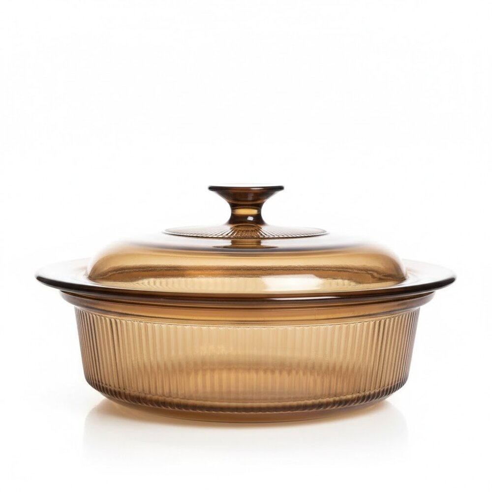 Vintage Mid Century Smoky Glass Vision Ware Casserole Dish 2.5L with Lid